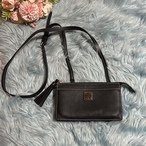 Dooney & Bourke Black Pebbled Leather Convertible Belt Bag Crossbody